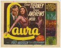 9r210 LAURA TC R52 Dana Andrews lusts after sexy Gene Tierney, Vincent Price, Otto Preminger