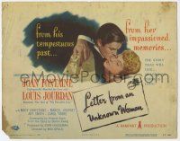 9r214 LETTER FROM AN UNKNOWN WOMAN TC '48 romantic close up of Joan Fontaine & Louis Jourdan!