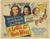 9r215 LETTER TO THREE WIVES TC '49 Jeanne Crain, Linda Darnell, Sothern, & a young Kirk Douglas!