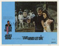 9r786 LIVE & LET DIE LC #7 '73 Roger Moore as James Bond close up protecting sexy Jane Seymour!