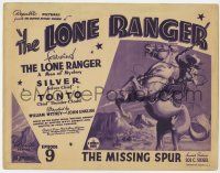 9r223 LONE RANGER chapter 9 TC '38 masked hero's first serial version, The Missing Spur!
