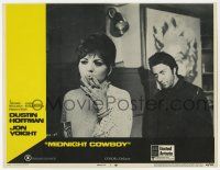 9r808 MIDNIGHT COWBOY LC #1 '69 Dustin Hoffman stares at smoking Brenda Vaccaro, Schlesinger