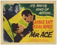 9r262 MR. ACE TC '46 George Raft stares longingly at pretty Sylvia Sidney, film noir!