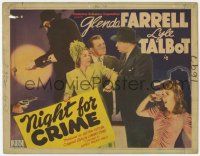 9r277 NIGHT FOR CRIME TC '43 Glenda Farrell, Lyle Talbot, cool murder mystery montage!