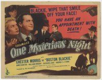 9r289 ONE MYSTERIOUS NIGHT TC '44 Chester Morris as Boston Blackie has an appointment with death!
