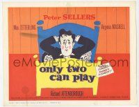 9r293 ONLY TWO CAN PLAY TC '62 wacky art of Peter Sellers, Mai Zetterling & Maskell in bed!