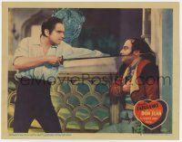 9r864 PRIVATE LIFE OF DON JUAN LC '34 Douglas Fairbanks w/sword has his foe backed into a corner!