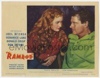 9r874 RAMROD LC #3 '47 close up of Joel McCrea with sexy Veronica Lake, film noir western!