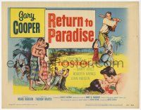 9r325 RETURN TO PARADISE TC '53 art of Gary Cooper, from James A. Michener's story!