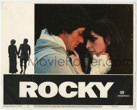 9r886 ROCKY LC #8 '76 best close up of Sylvester Stallone & Talia Shire, boxing classic!