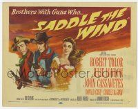 9r342 SADDLE THE WIND TC '57 artwork of cowboy John Cassavetes, Robert Taylor & Julie London!