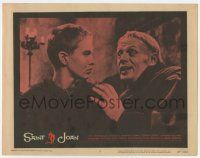9r892 SAINT JOAN LC #7 '57 great close up of Richard Widmark & Jean Seberg as Joan of Arc!