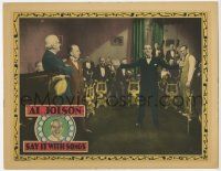 9r894 SAY IT WITH SONGS LC '29 great image of bandmembers watching Al Jolson about to sing!