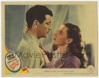 9r904 SONG OF RUSSIA LC #7 '44 great romantic c/u of Robert Taylor & Commie Susan Peters!