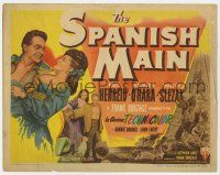 9r411 SPANISH MAIN TC '45 Maureen O'Hara, Paul Henreid, Walter Slezak, first color RKO!