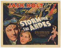 9r418 STORM OVER THE ANDES TC '35 Jack Holt, Mona Barrie, cool art of men fighting on airplane!