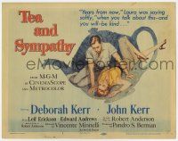 9r441 TEA & SYMPATHY TC '56 great artwork of Deborah Kerr & John Kerr by Gale, classic tagline!