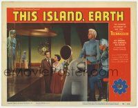 9r938 THIS ISLAND EARTH LC #6 '55 Rex Reason & Faith Domergue on spaceship with alien Jeff Morrow!