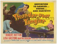 9r471 THUNDER OVER TANGIER TC '57 Robert Hutton & sexy Lisa Gastoni, danger, desire & death!