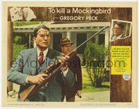 9r944 TO KILL A MOCKINGBIRD LC #5 '63 Gregory Peck with rifle prepares to shoot mad dog in street!