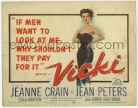 9r522 VICKI TC '53 if men want to look at sexy bad girl Jean Peters, she'll make them pay!