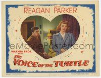 9r962 VOICE OF THE TURTLE LC #4 '48 Ronald Reagan in uniform stares at sad Eleanor Parker!