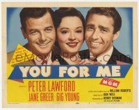 9r536 YOU FOR ME TC '52 should pretty Jane Greer marry Peter Lawford or Gig Young, money or love?