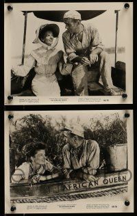 9s693 AFRICAN QUEEN 4 8x10 stills R68 close up of Humphrey Bogart laughing at Katharine Hepburn!