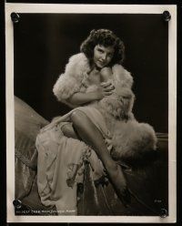 9s599 BRIDGET CARR 5 8x10 stills '40s portrait images of the star in fur and leopard skin outfits!