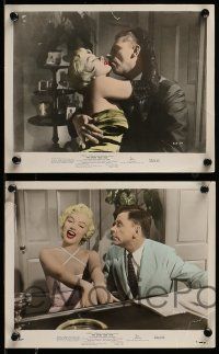9s120 SEVEN YEAR ITCH 4 color 8x10 stills '55 Marilyn Monroe before she gets toe caught in bathtub!