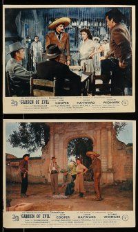 9s088 GARDEN OF EVIL 6 color English FOH LCs '54 Gary Cooper, sexy Susan Hayward, & Richard Widmark!