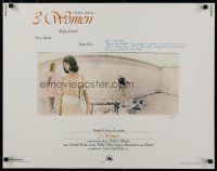 9t005 3 WOMEN 1/2sh '77 directed by Robert Altman, Shelley Duvall, Sissy Spacek, Janice Rule