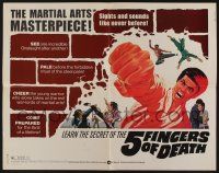 9t006 5 FINGERS OF DEATH 1/2sh '73 martial arts masterpiece with sights & sounds like never before