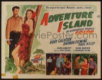 9t007 ADVENTURE ISLAND style B 1/2sh '47 artwork of sexy full-length Rhonda Fleming in sarong!