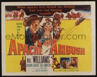 9t020 APACHE AMBUSH 1/2sh '55 Richard Jaeckel & Bill Williams vs Native American fury!