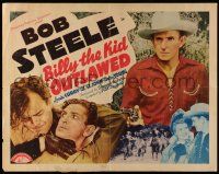 9t039 BILLY THE KID OUTLAWED 1/2sh '40 great western images of cowboy Bob Steele, Louise Curry!