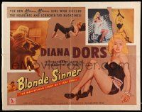 9t046 BLONDE SINNER style B 1/2sh '56 sexiest eye-filling gasp-provoking blonde bombshell Diana Dors