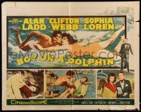 9t052 BOY ON A DOLPHIN 1/2sh '57 art of Alan Ladd & sexiest Sophia Loren swimming underwater!