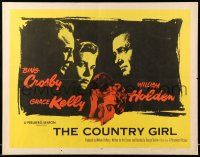9t070 COUNTRY GIRL style A 1/2sh '54 Grace Kelly, Bing Crosby, William Holden, by Clifford Odets!