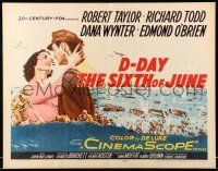 9t079 D-DAY THE SIXTH OF JUNE 1/2sh '56 romantic art of Robert Taylor & sexy Dana Wynter in WWII!