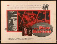9t077 DAM BUSTERS 1/2sh '55 Michael Redgrave & Richard Todd in WWII action!