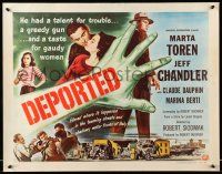 9t082 DEPORTED style A 1/2sh '50 Jeff Chandler in handcuffs, sexy bad girl Marta Toren!
