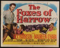 9t111 FOXES OF HARROW 1/2sh '47 art of Rex Harrison & pretty Maureen O'Hara!