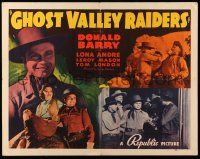 9t125 GHOST VALLEY RAIDERS style A 1/2sh '40 Donald 'Red' Barry, Lona Andre, LeRoy Mason!