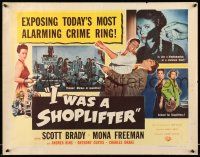 9t167 I WAS A SHOPLIFTER style A 1/2sh '50 Scott Brady, Freeman, today's most alarming crime ring!
