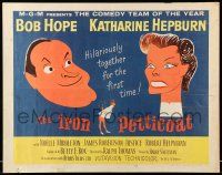 9t174 IRON PETTICOAT style A 1/2sh '56 art of Bob Hope & Katharine Hepburn hilarious together!