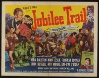 9t191 JUBILEE TRAIL style B 1/2sh '54 sexy Vera Ralston, Joan Leslie, Forrest Tucker!