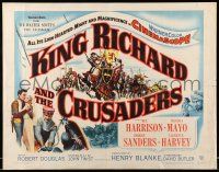 9t202 KING RICHARD & THE CRUSADERS 1/2sh '54 Rex Harrison, Virginia Mayo, George Sanders, Holy War!