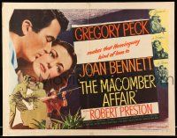 9t255 MACOMBER AFFAIR style B 1/2sh '47 Peck, Joan Bennett, Hemingway's story of violent love!