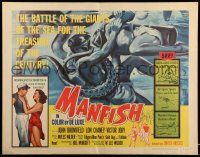 9t267 MANFISH 1/2sh '56 aqua-lung divers in death struggle with each other & sea creatures!
